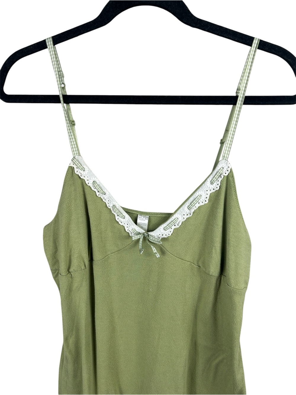 Old Navy Olive Green Lace-Trim Cami Nightgown Size M - Picture 3 of 4